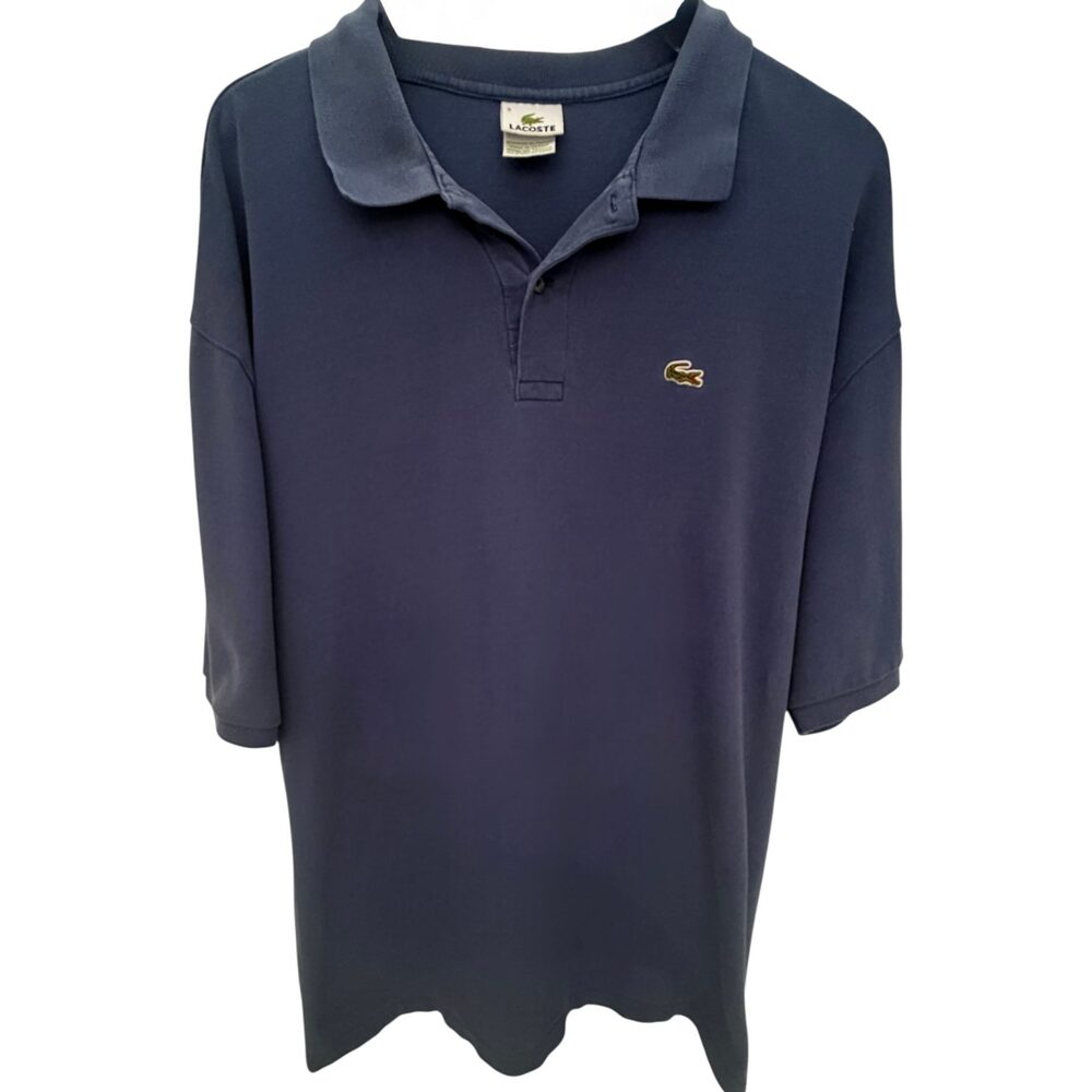 Lacoste Navy Blue Embroidered chest logo Polo Cotton Collared Men's 9 or XL